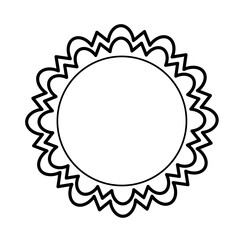 Black vintage frame, black circle vintage frame, ornamental monochrome border.