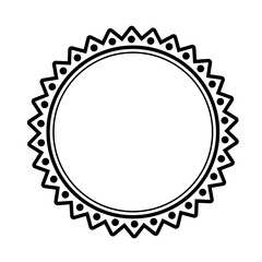 Black vintage frame, black circle vintage frame, ornamental monochrome border.