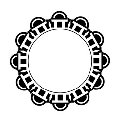 Black vintage frame, black circle vintage frame, ornamental monochrome border.