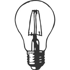 Light Bulb Vintage Illustration Vector
