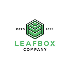 Geometric Leaf Box Logo vector design graphic emblem