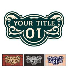 Addressable figured plate with a street number for residential and non-residential premises, houses, shops, cafes. Different colors pattern, isolated vector illustration