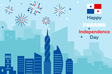 Happy Panama Independence Day background. Fondo del día de la independencia de Panama. Vector Illustration.
 - obrazy, fototapety, plakaty