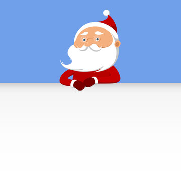 Christmas Card Template With Santa Claus. Vector Illustration.