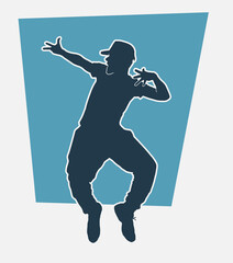 Fototapeta na wymiar hip-hop street dancer vector silhouette