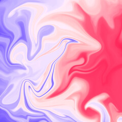 Abstract art blue background with liquid texture. Red Purple colors