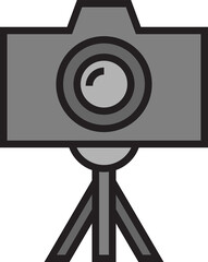 camera on tripod icon illustration