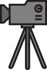 camera on tripod icon illustration