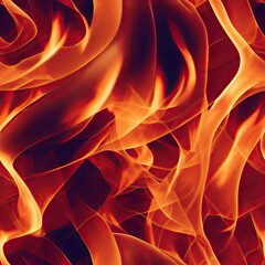 Flames of fire texture background and tile template. Close-up of fire element for an endless tiled pattern. 3D illustration and seamless background for games and compositions.