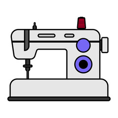 Domestic Stitching Tailoring Machine vector color icon design, Ensemble and In vogue symbol, clothing and outfits Sign, Fashion Show and Exhibition stock illustration, digital embroidery sewing machin
