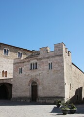 Fototapeta na wymiar Italy, Umbria: Foreshortening of Bevagna.