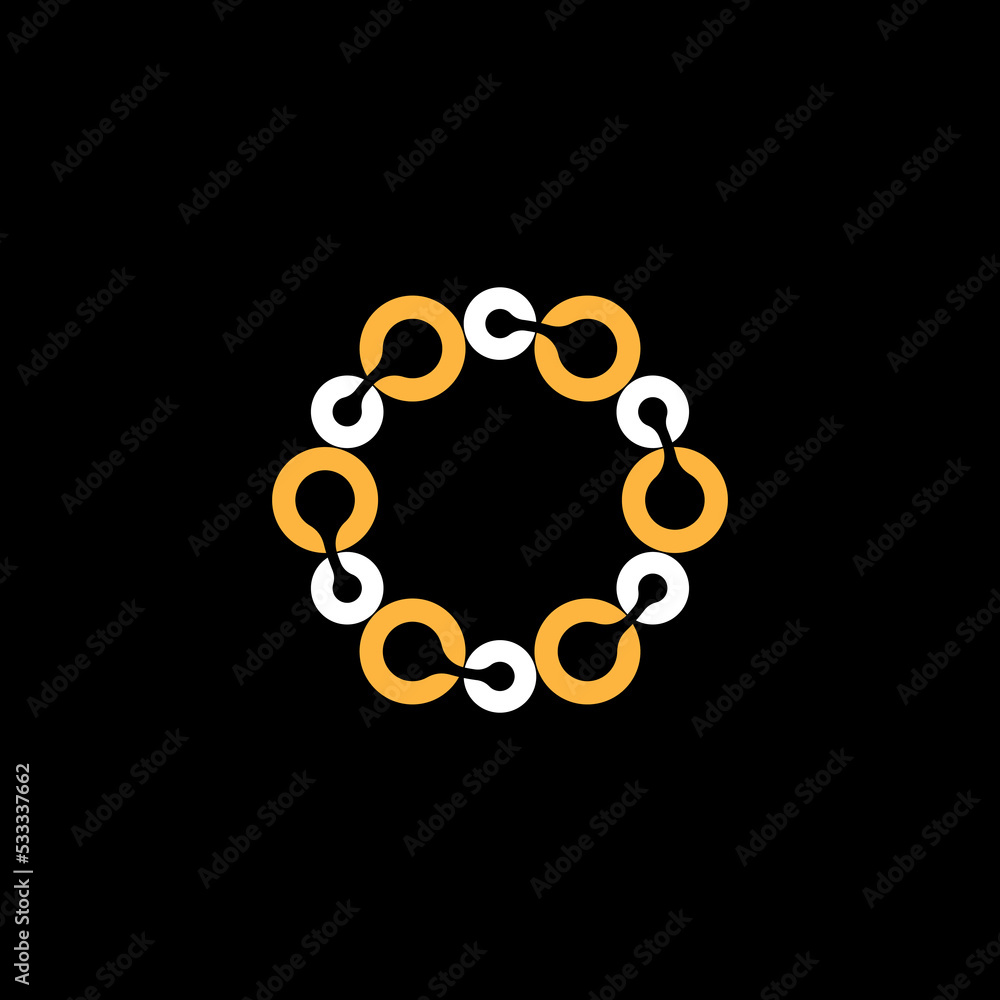 Aufkleber unique small and big circle line tech sign on around image graphic icon logo design abstract concept