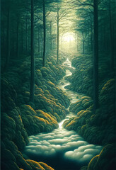 river in the magical forest