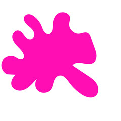 Abstract Blob Shapes Splat Pink
