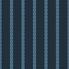 Abstract shapes geometric motif of vertical chain lines made of small rounded elements, basic pattern, seamless background. Modern swatch for fabric design textile,and all over print block.
