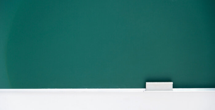 Blank Blackboard With Chalk Eraser