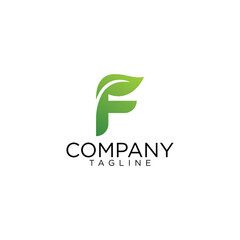 f leaf logo design and premium vector templates