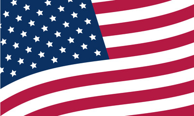 American, United States Flag. Vector Close Up Illustration. Design element isolated, Symbol icon sign