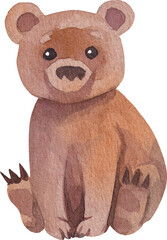 Cartoon Watercolor Illustration Bear