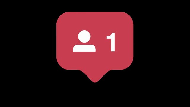 Instagram Follow Notification Social Media Animation Black Screen 4K