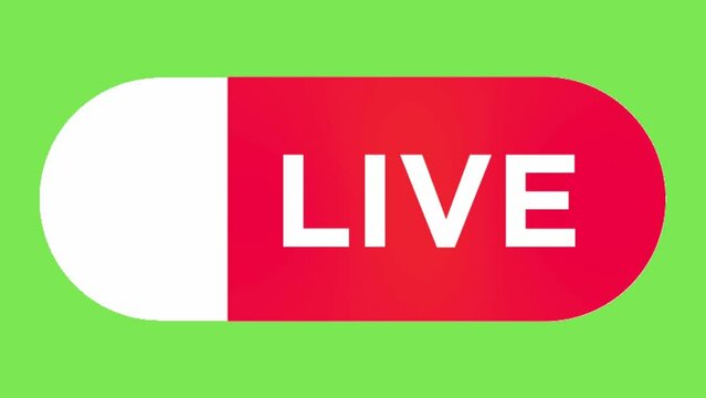 Facebook Live Indicator Social Media Animation Green Screen 4K