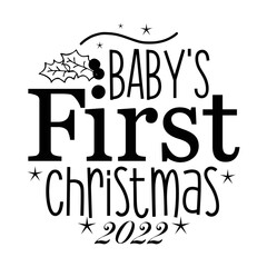 Baby's first christmas 2022 svg
