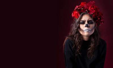 Halloween female model. Scary and beauty!