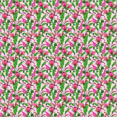 Illustration with palm tropical Seamless Pattern 