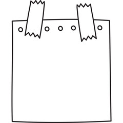 blank sticky note text box vector doodle clipart