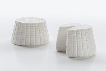whole cottage cheese on white background