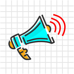 icon megaphone hand drawn