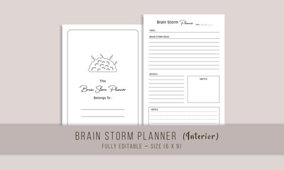 Brainstorm Planner kdp interior template