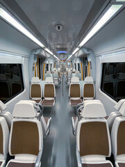 empty train car seats, train mode of transportation