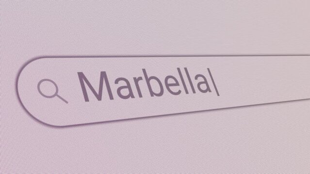 Search Bar Marbella 
Close Up Single Line Typing Text Box Layout Web Database Browser Engine Concept