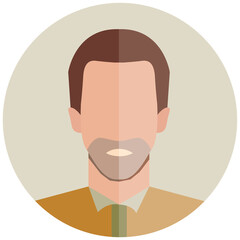 male character avatar circle button illustration