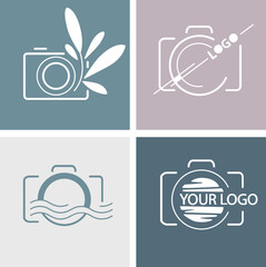 Set of vector logo templates for photographer