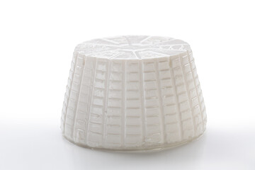 whole cottage cheese on white background