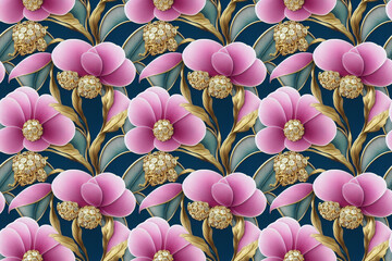 Beautiful realistic jewelry wallpaper. Seamless repeat pattern for wallpaper, fabric and paper packaging, curtains, duvet covers, pillows, digital print design