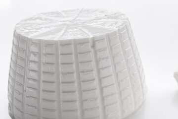 whole cottage cheese on white background