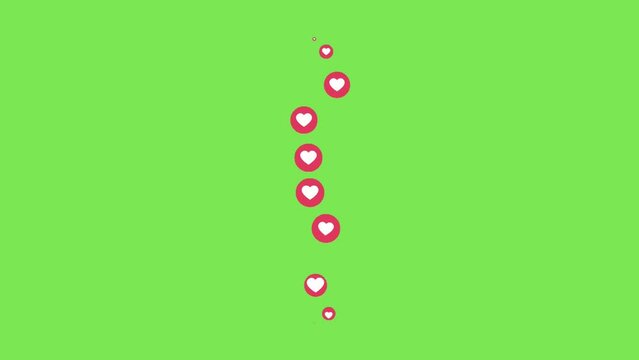 Facebook Live Hearts Social Media Animation Green Screen 4K
