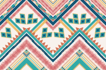Printed kitchen splashbacks Boho Style Ikat geometric folklore ornament with tribal ethnic seamless striped pattern Aztec style. oriental pattern traditional Design for background, clothing, wrapping, Batik, fabric, vector, illustration.