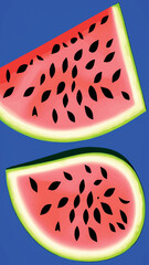 Watermelon. Green Juicy Fruit, Isolated on  Background, Watermelons realistic fruits. Vector. Eps10 vector illustration.