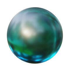 3d sphere shape in glass material full of water. Fluid texture png object