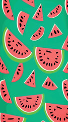 Watermelon. Green Juicy Fruit, Isolated on  Background, Watermelons realistic fruits. Vector. Eps10 vector illustration.