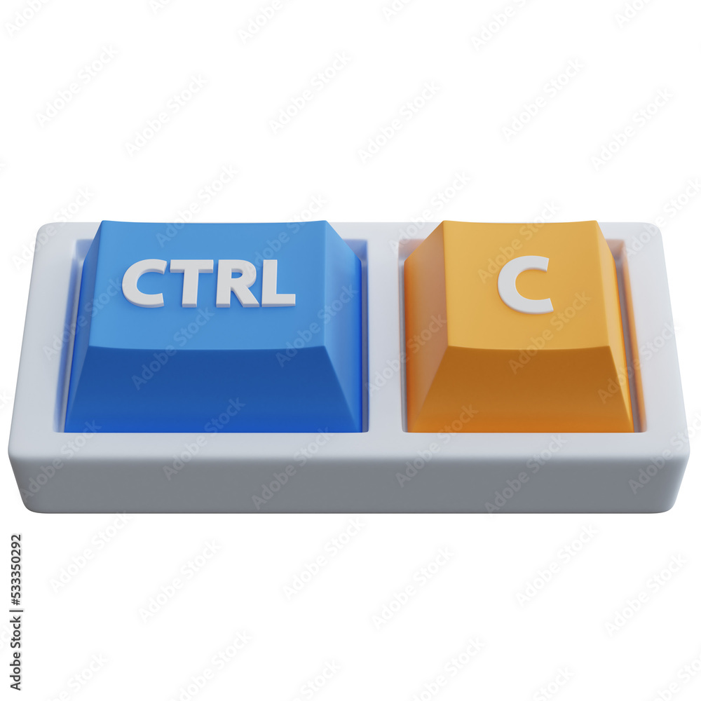 Fototapete 3d rendering ctrl and c keyboard keys isolated