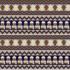 Christmas Snowman Fair Isle Seamless Pattern Design