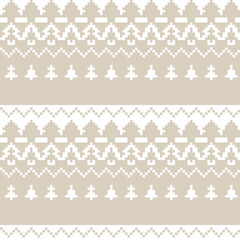 Christmas Tree Fair Isle Seamless Pattern Design