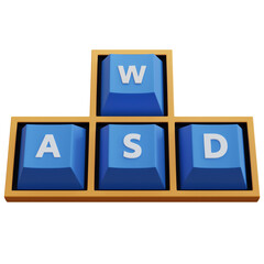 3d rendering wasd keyboard keys isolated
