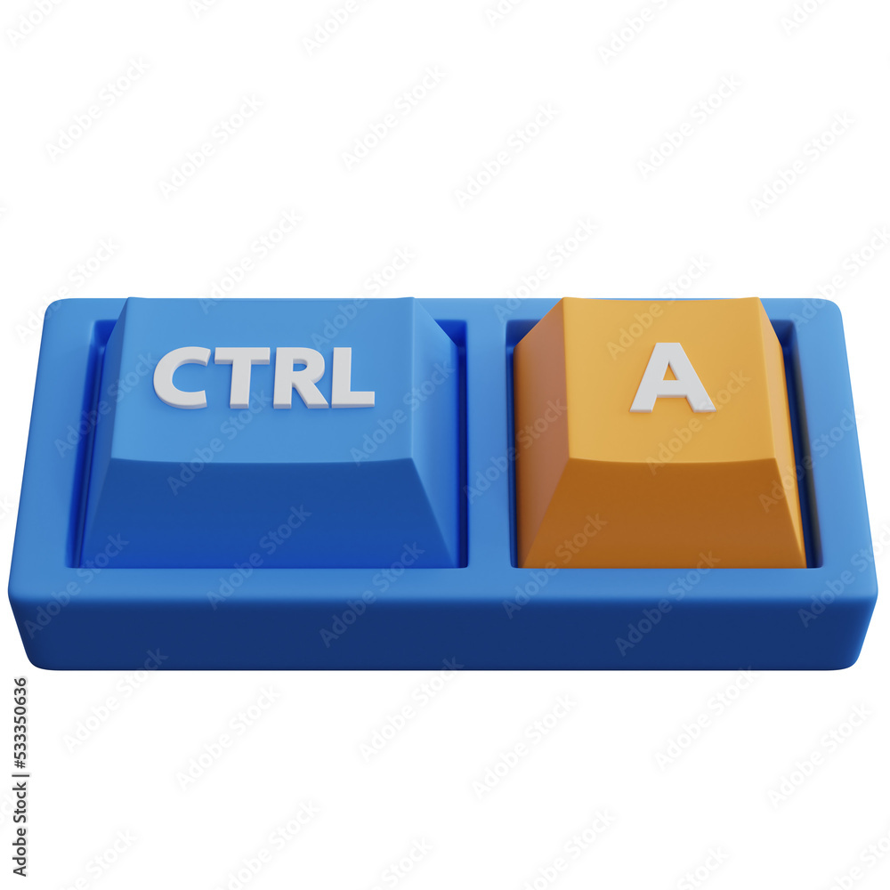 Fototapete 3d rendering ctrl and a keyboard keys isolated