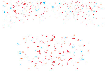 Confetti celebrate festive vector isolated on white transparent background or party falling surprise exploding glitter, flying carnival christmas and birthday holiday design decoration element image